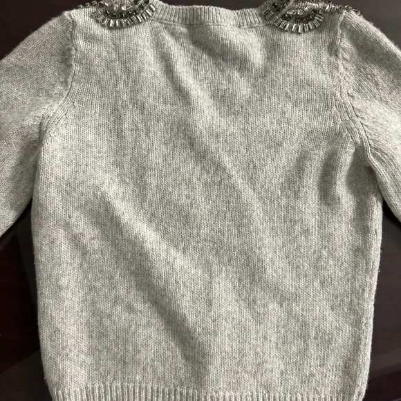 White House Black Market Embellished Gray Sweater - Picture 8 of 10